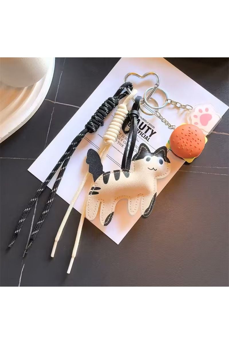 Kedi Bej Charm Çanta Aksesuarları