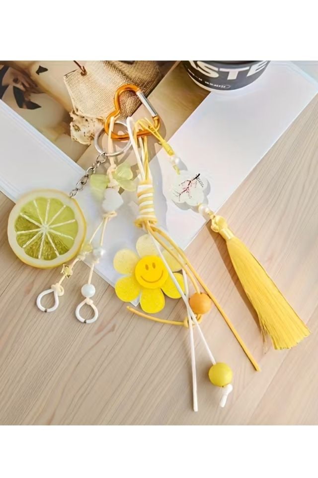 Sarı Limon Charm Çanta Aksesuarları (Çanta Dahil Değildir)
