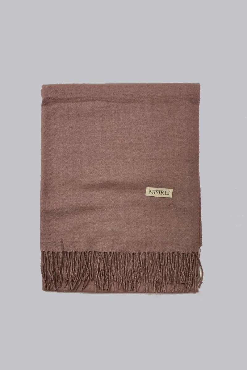 Yün Etol Omuz Şalı - Vizon