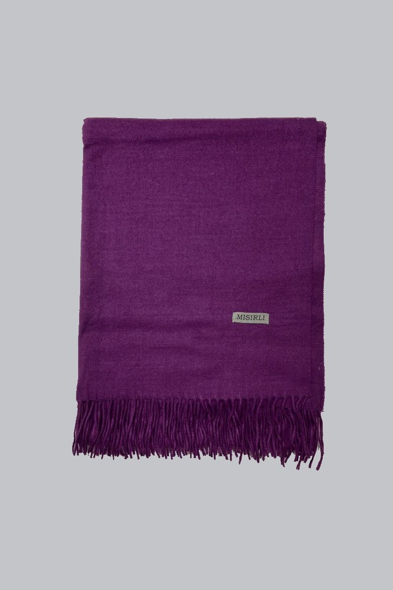 Yün Etol Omuz Şalı - Mor