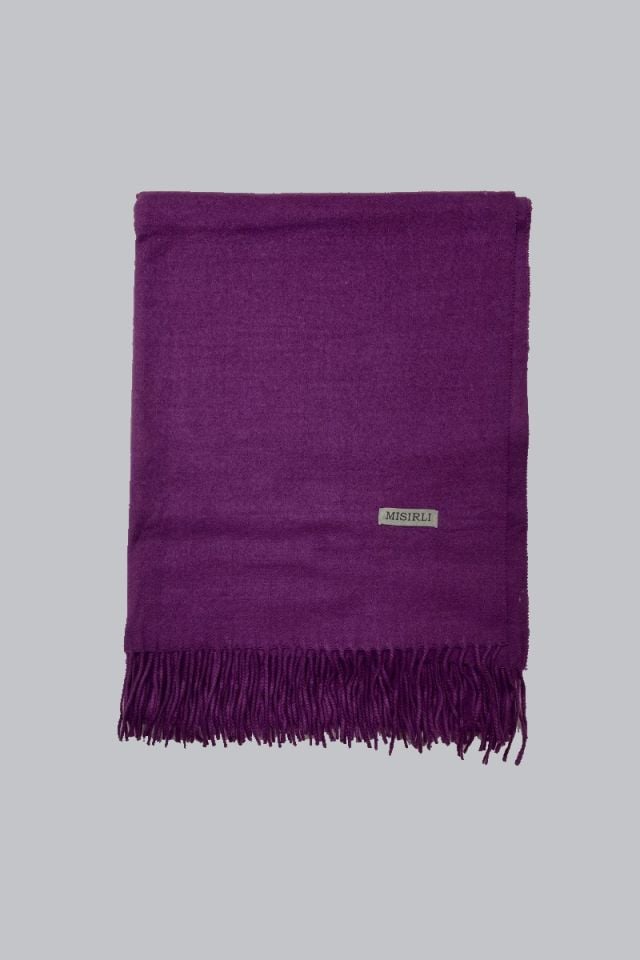 Yün Etol Omuz Şalı - Mor