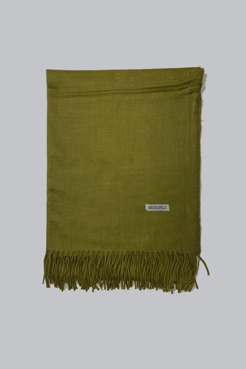 Yün Etol Omuz Şalı - Yağ Yeşili