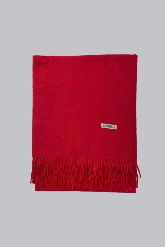 Yün Etol Omuz Şalı - Kırmızı