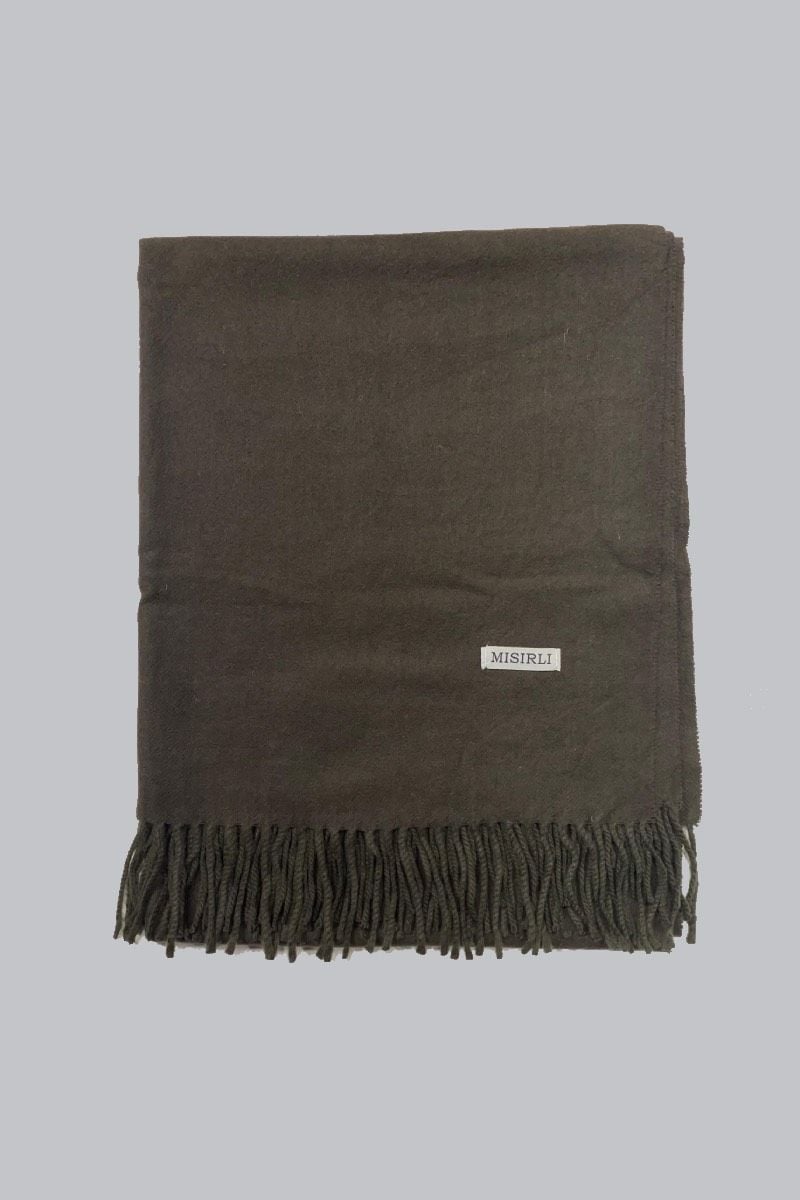 Yün Etol Omuz Şalı - Haki