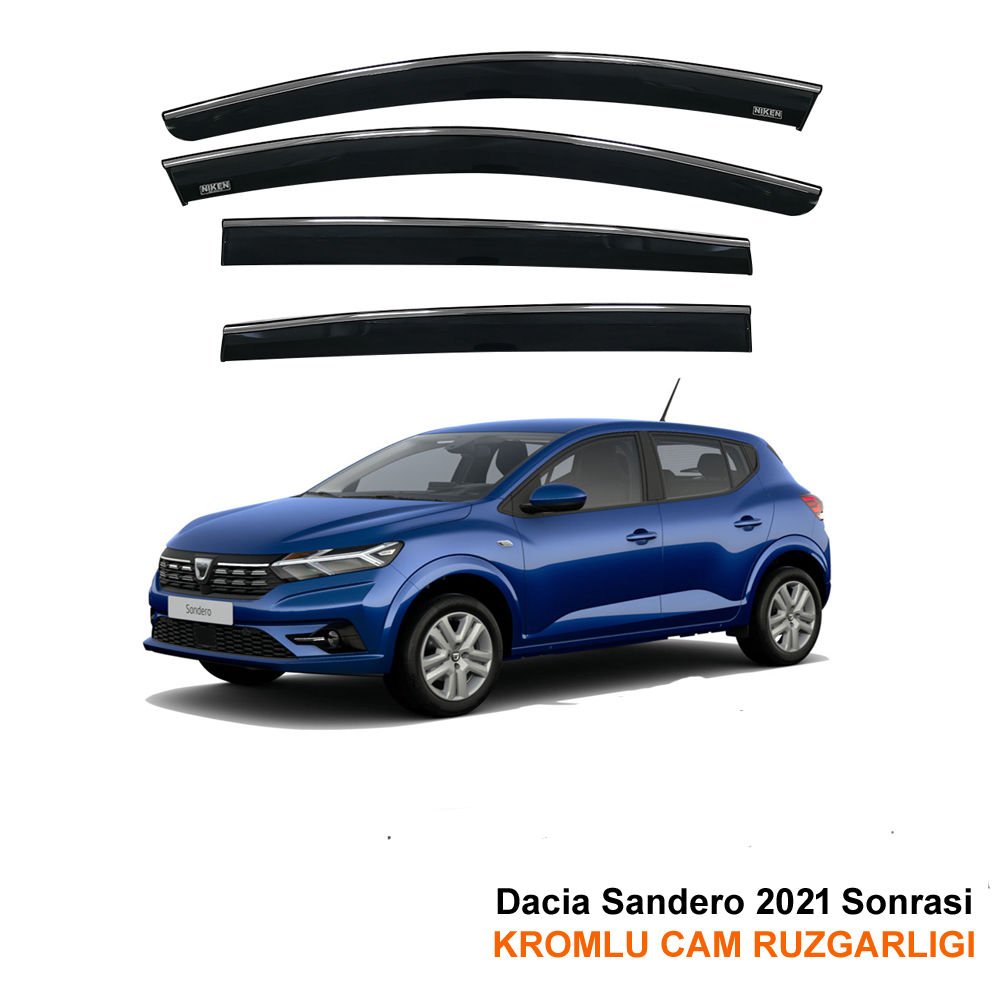 Dacia Sandero Kromlu Cam Rüzgarlığı Niken 2021 Sonrası