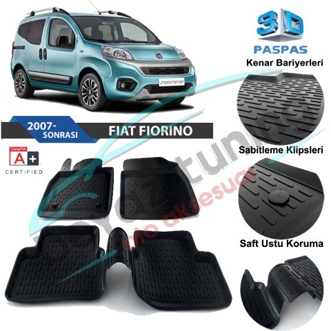 Fiat Fiorino Havuzlu 3D Paspas Niken Siyah 2007 Sonrası