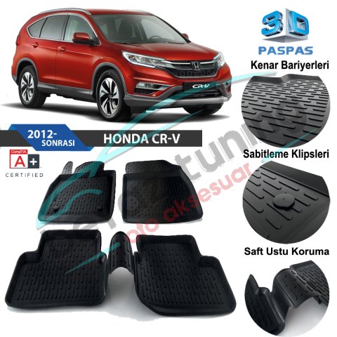 Honda Crv Havuzlu 3D Paspas Niken Siyah 2013-2017