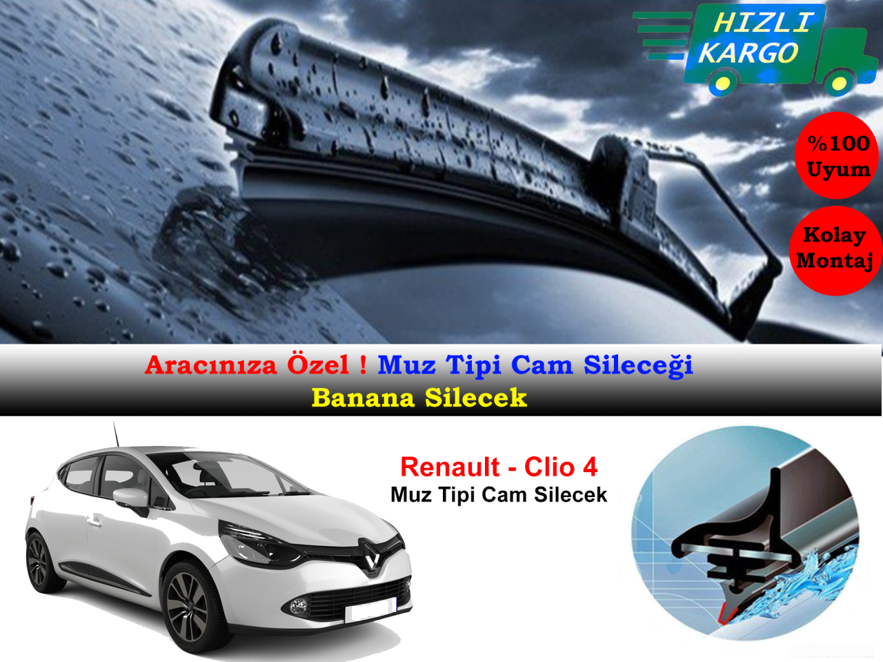 Renault Clio 4 Muz Silecek Takımı 2012-