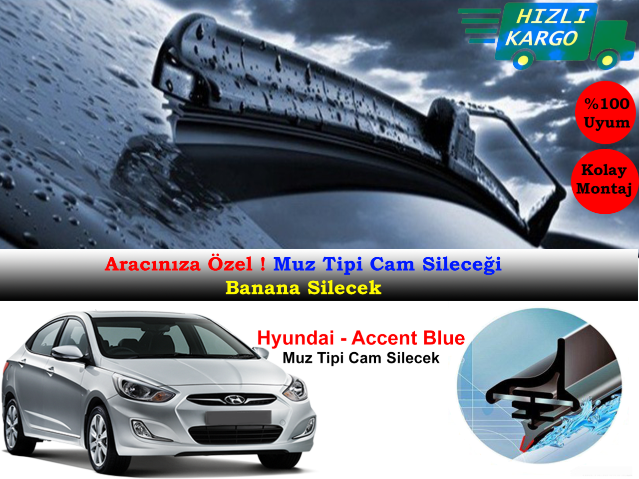 Hyundai Accent Blue Muz Silecek Takımı 2011-