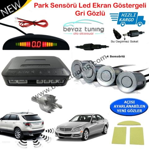 Park Sensörü Led Ekranlı Ses İkazlı Gri