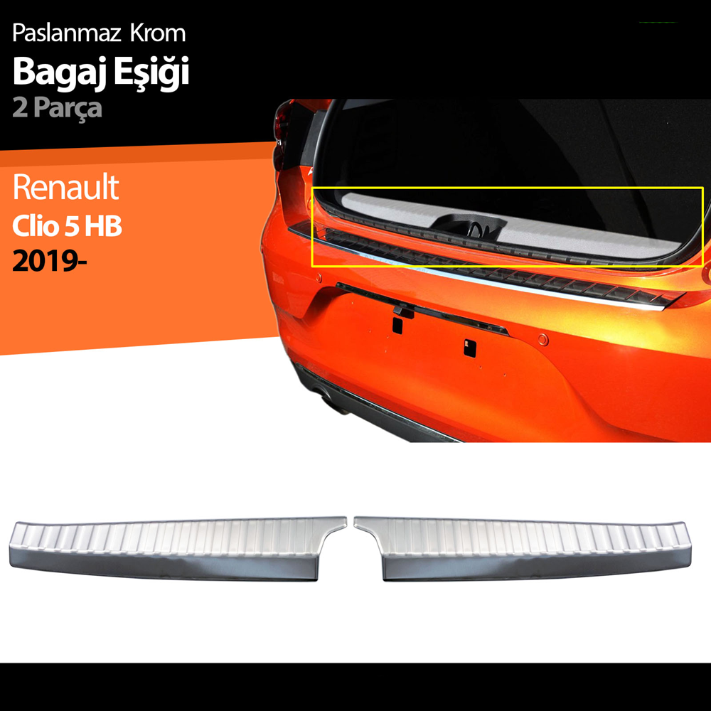 Renault Clio 5 Bagaj İç Eşiği Kromu Nikelajı 2019 Sonrası