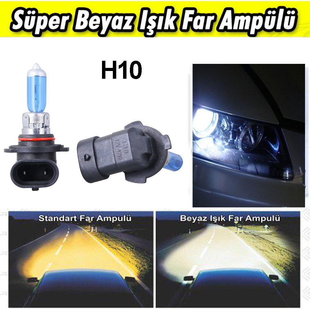 H10 Beyaz Işık Far Ampulü 12V