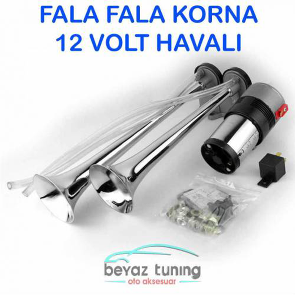 Fala Fala Korna Havalı Metal Kromajlı 12 Volt