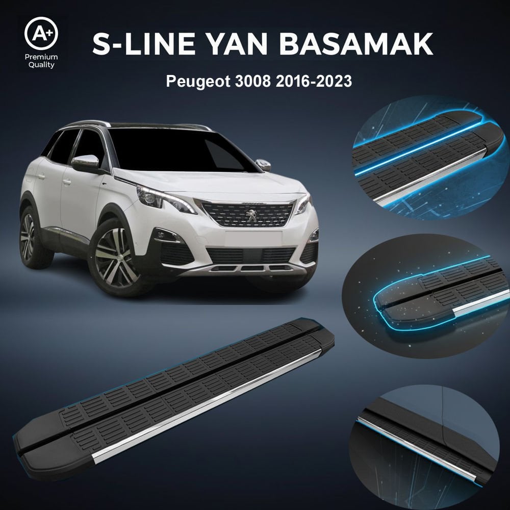 Peugeot 3008 S-Line Premium Krom Yan Basamak   2016-2023