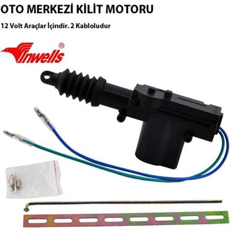 Merkezi Kilit Motoru Tek Motor 2 Kablo 12 Volt İnwells