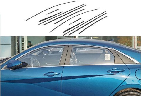 Hyundai Elantra Cam Çıtası Çerçevesi Kromu Nikelajı 2021-2022