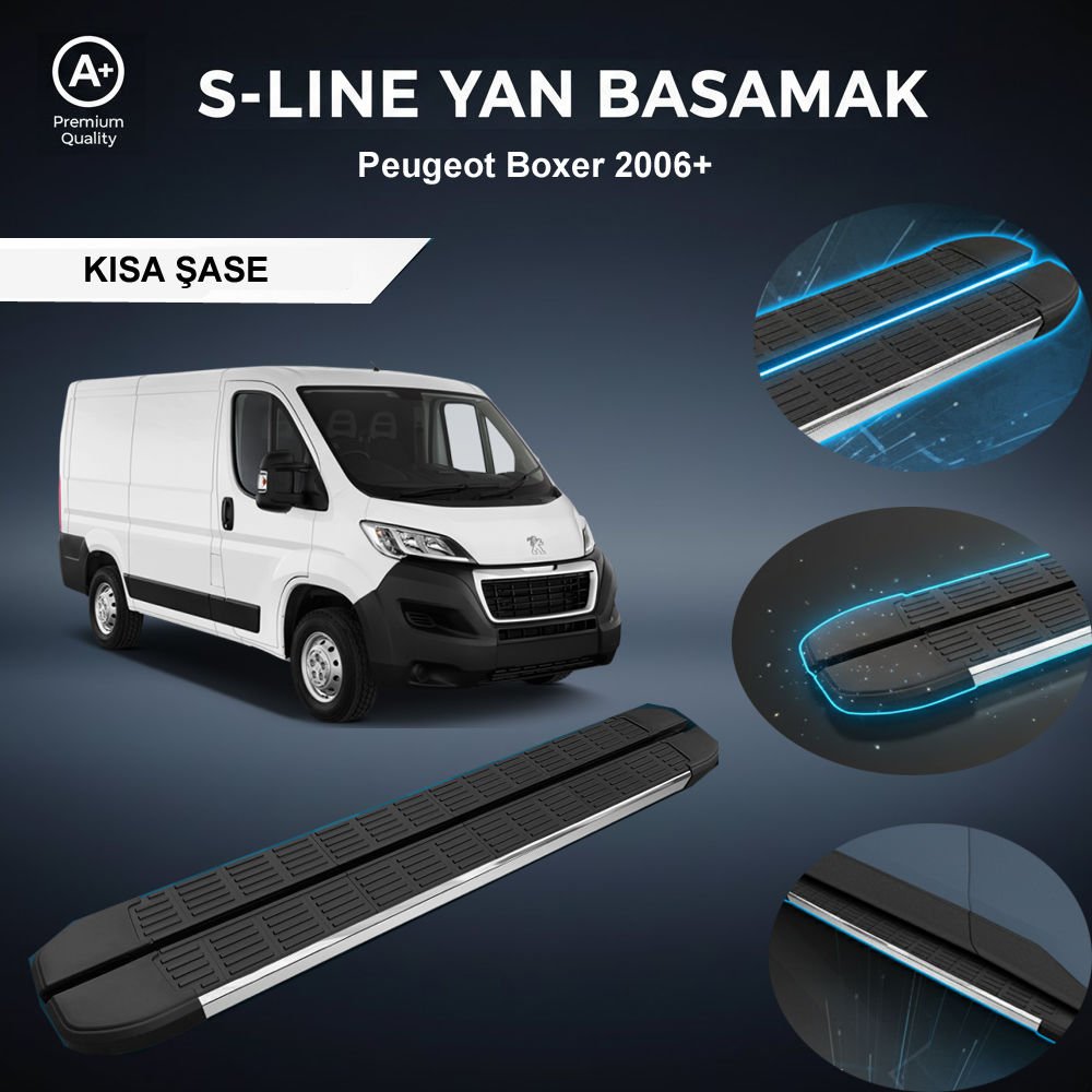 Peugeot Boxer Kısa S-Line Premium Krom Yan Basamak 2006 Sonrası