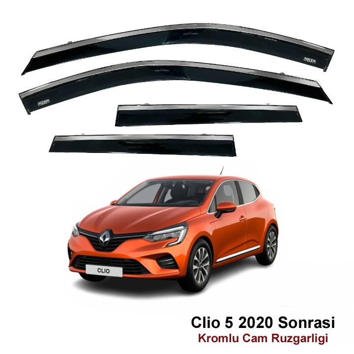 Renault Clio 5 Kromlu Cam Rüzgarlığı Niken 2020 Sonrası