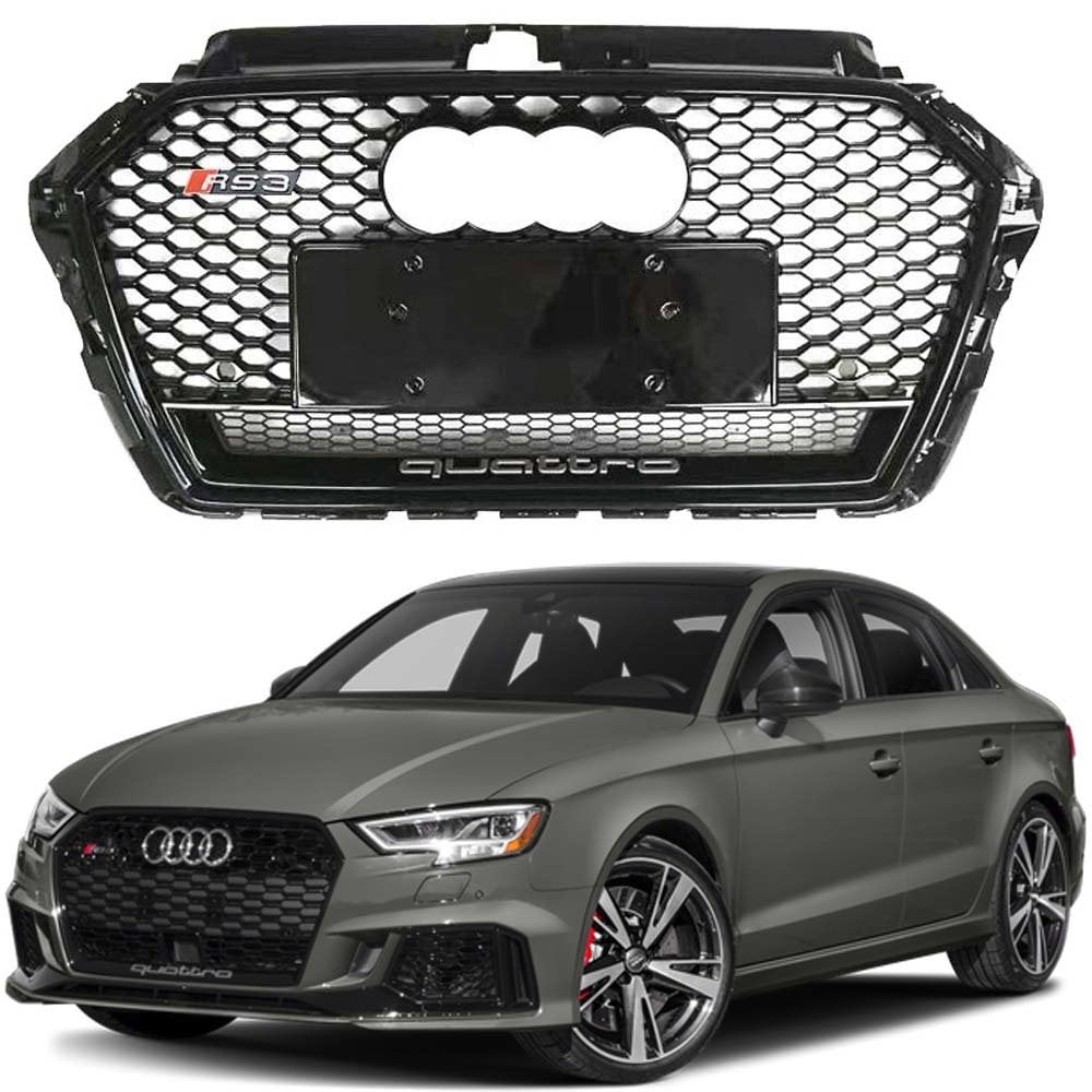 Audi A3 Ön Panjur Izgara RS3 Model Siyah 2016-2021 Arası