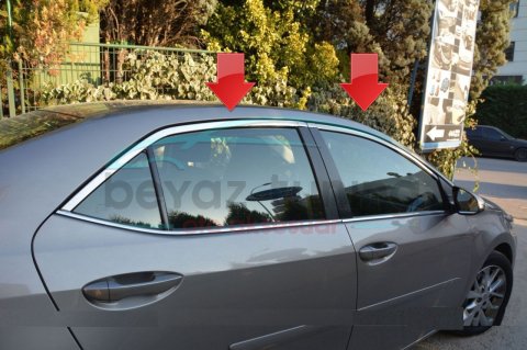 Toyota Corolla Üst Cam Çitası Kromu Nikelajı 2013-2018