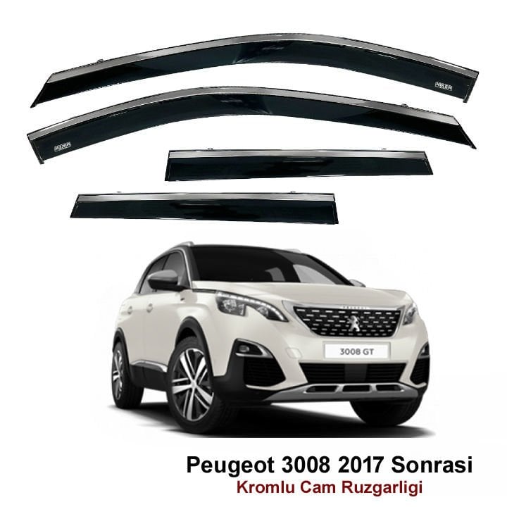 Peugeot 3008 Kromlu Cam Rüzgarlığı Niken 2017 Sonrası