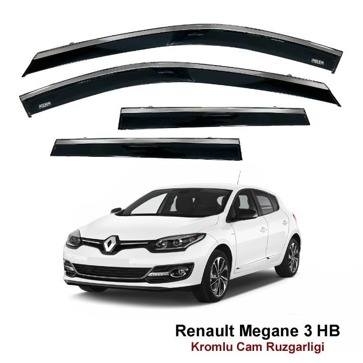Renault Megane 3 HB Kromlu Cam Rüzgarlığı Niken