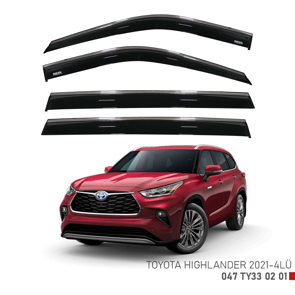 Toyota Highlander Kromlu Cam Rüzgarlığı Niken 2021 Sonrası