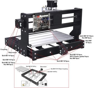 CNC3018 Pro ER11 5500mW Lazerli CNC Makinesi