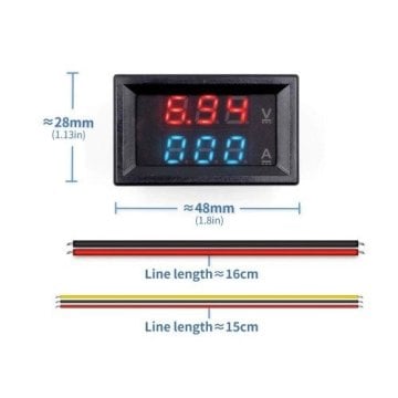 Dijital Voltmetre Dijital Ampermetre DC 100V 10A