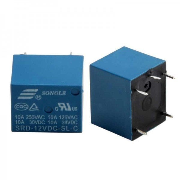 Röle 12VDC 250v 10A 5 Pin SRD SL C RELAY Mavi SONGLE