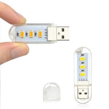 Taşınabilir Mini USB Led Lamba 3 LED 5730 SMD Kamp Stick Led
