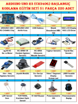 Arduino Uno R3 (ch340g) Başlangıç Ve Kodlama Eğitim Seti