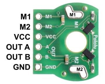 Mini Plastik Redüktörlü Motorlar için Manyetik Enkoder Çifti 12 CPR 2.7-18V