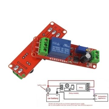 12V 1 Kanal Röle Kartı Zaman Ayarlı Delay-Off Relay Module