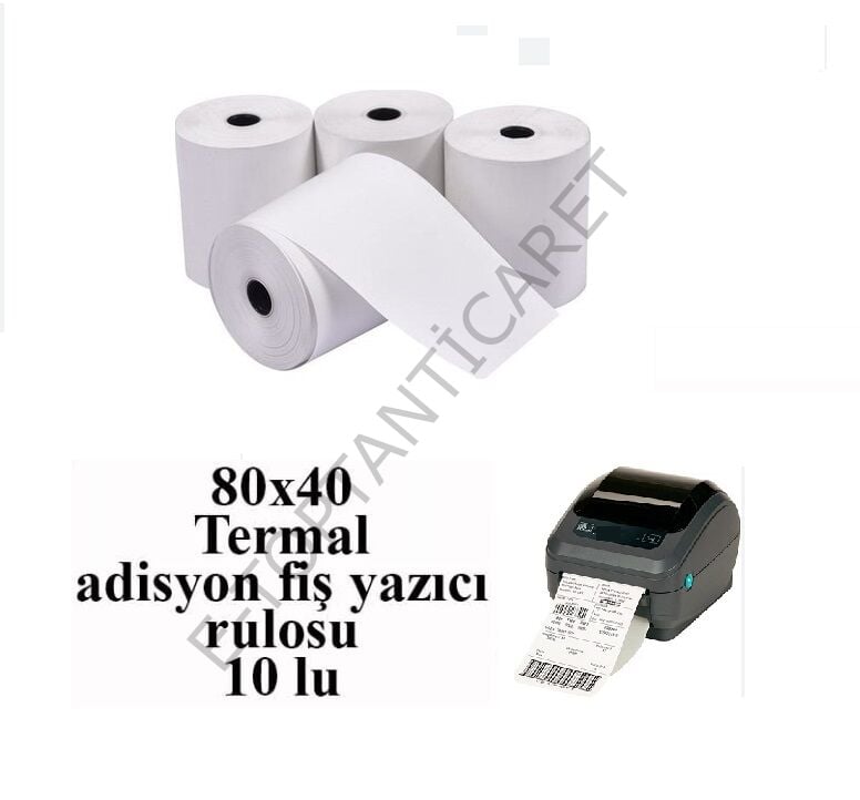80x40 Termal Rulo Adisyon Pos Rulo Kağıdı
