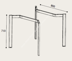 30*30mm Modüler Masa Ayak Seti 80cm