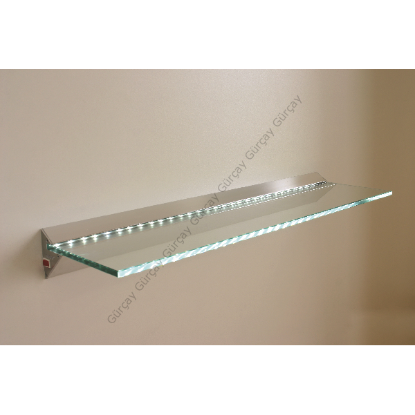 Led Işıklı Cam Raf 60cm Mavi Işık