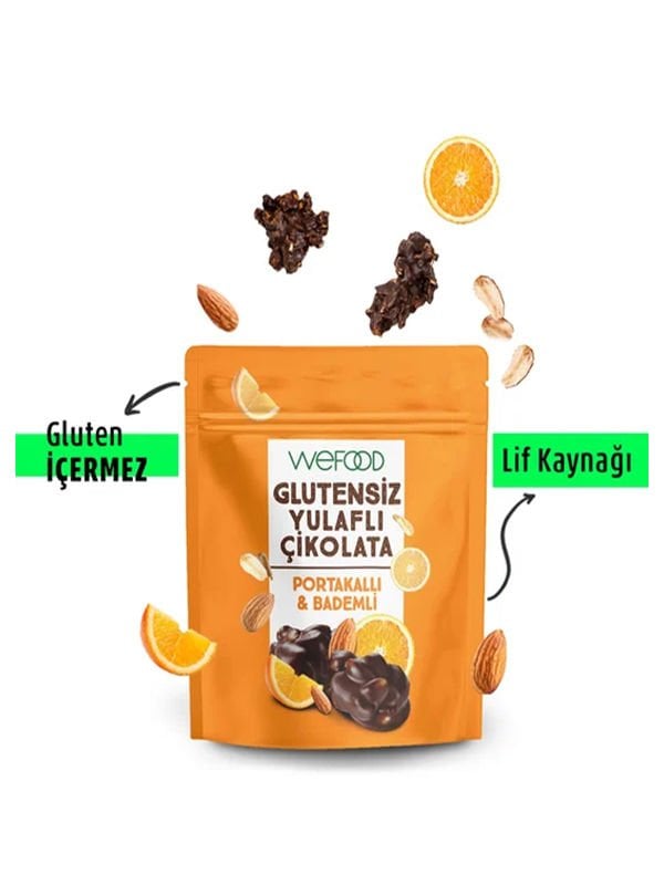 Wefood Glutensiz Yulaflı Çikolata Portakallı & Bademli 40 gr