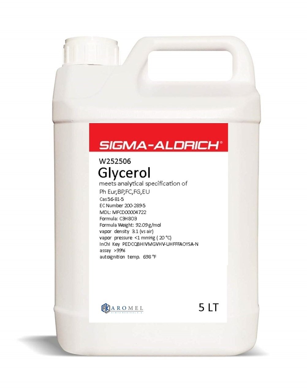Sigma Aldrich Bitkisel Gliserin W252506 5 litre