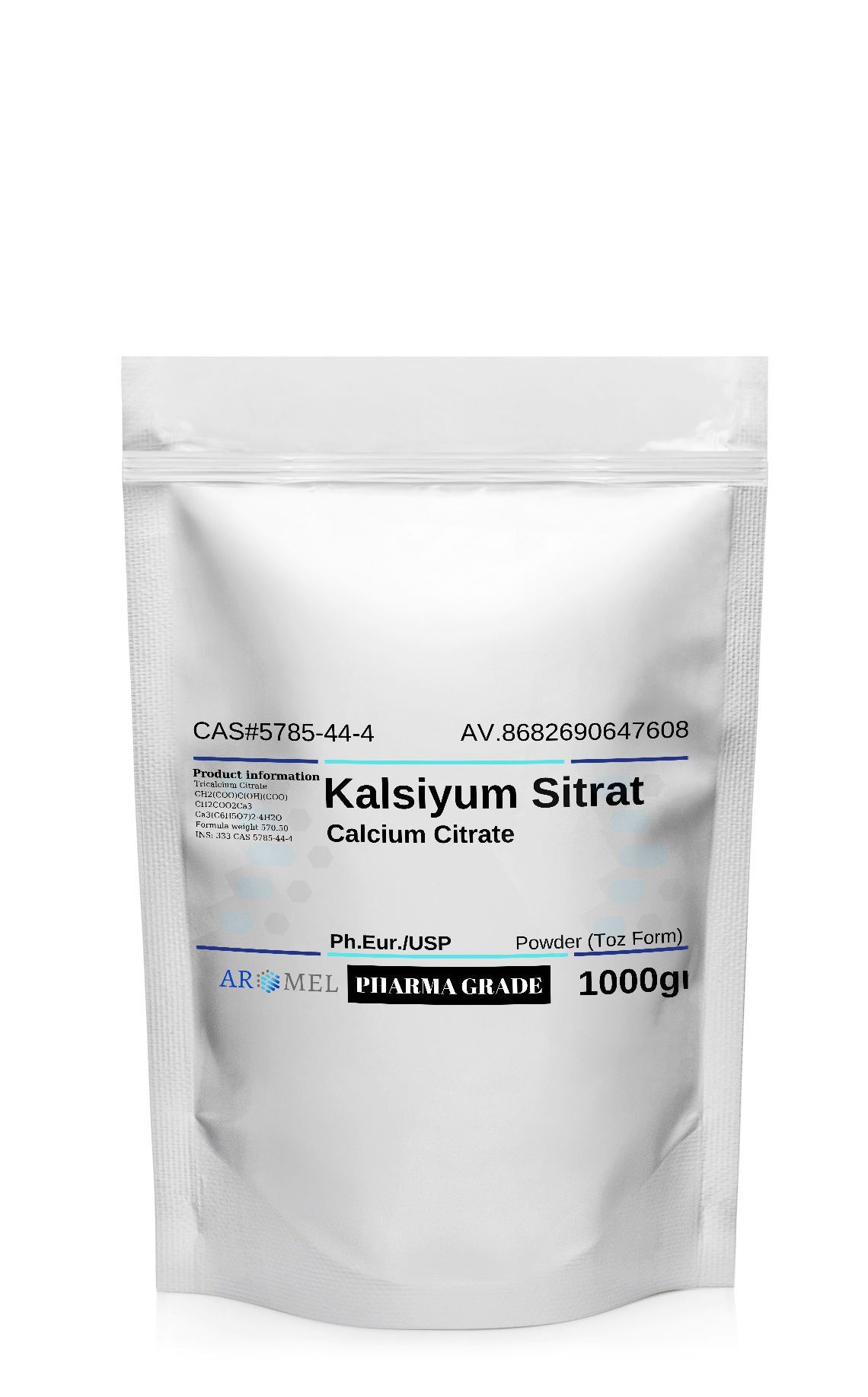 Kalsiyum Sitrat | 1 kg | Pharma Grade | Calcium Citrate