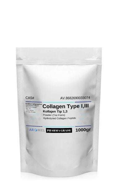Kolajen Tip 1,3 | 1000 gr | ‎Collagen Type I & III | Ekstra Saf Toz Form