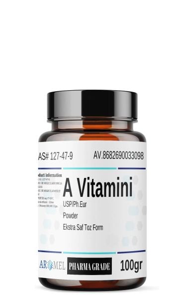 Aromel A vitamini | 100 gr | Vitamin A Saf Toz Form