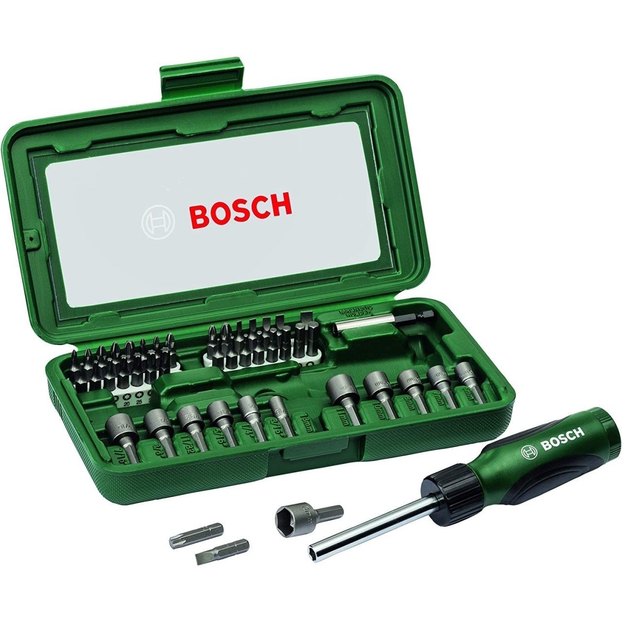 Bosch 46 Parça Cırcır Tornavidalı Vidalama ve Lokma Uçlu Aksesuar Seti