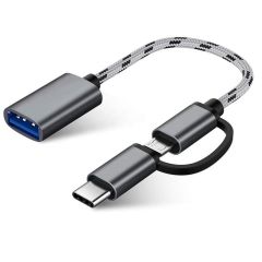 Usb 3.0 Otg To Type C Micro Usb Data Şarj Çevirici Dönüştürücü Adaptör