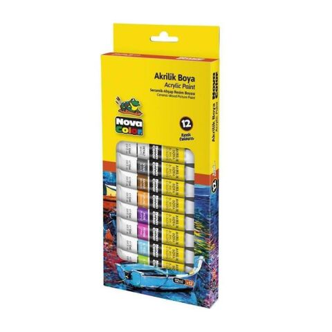 NOVA COLOR AKRİLİK BOYA TÜP 12 ML.12 Lİ NC-2004