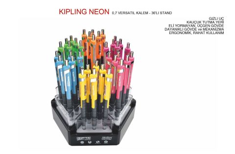 GIPTA KIPLING VERSATİL KALEM NEON 0.7 36 LI