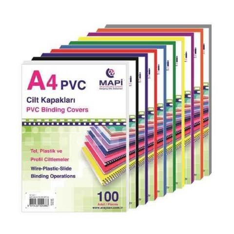 MAPİ PVC A-4 CİLT KAPAĞI 100 LÜ BEYAZ