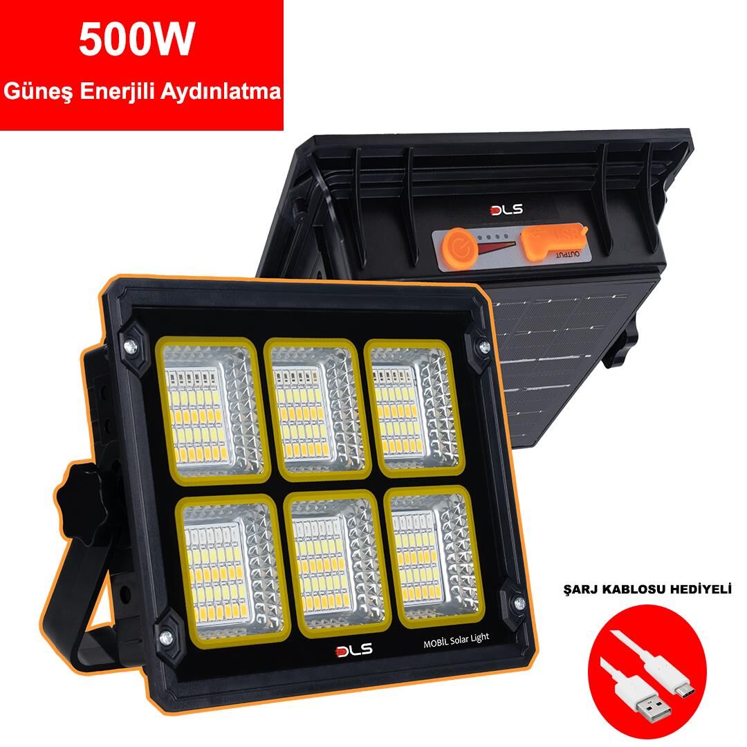 500w Watt Led Projektör Taşınabilir Sarı Beyaz Ve Çakar Işık Lamba
