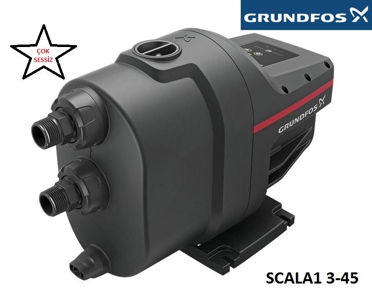 GRUNDFOS  SCALA1 3-45  KENDİNDEN EMİŞLİ VİLLA VE YAZLIK TİPİ SESSİZ DOMESTİK SU BASINÇ YÜKSELTİCİ KOMPAKT HİDROFOR -ÇEKVALFLİ - 220 VOLT - 99530405