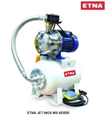 Etna JET İNOX 100-50WS  1Hp 220V Paslanmaz Çelik Gövdeli Kendinden Emişli Jet Pompalı Yatık Tanklı Paket Hidrofor - 50 Litre Değiştirilebilir Membranlı Tanklı